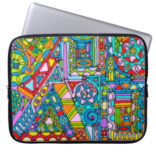 Handgemachte und digital gestrichene Muster Art 53 Laptopschutzhülle