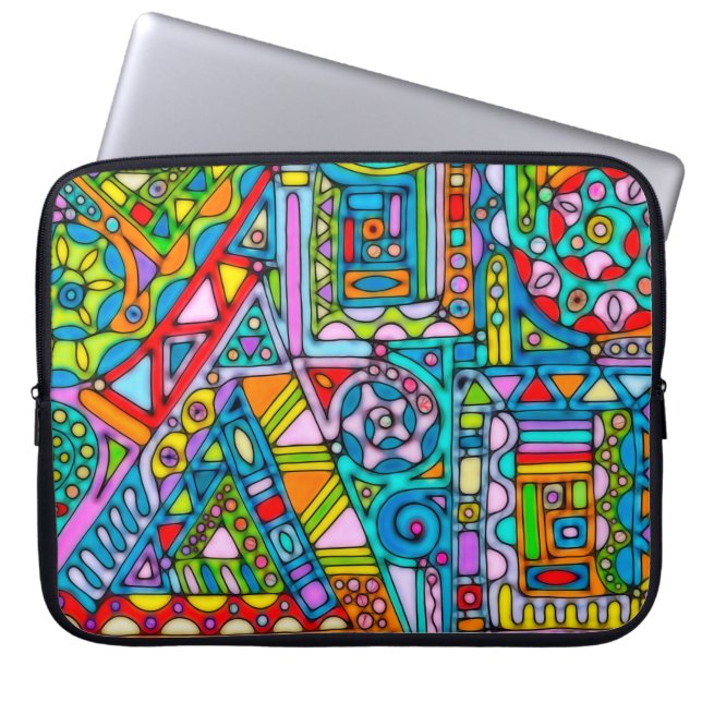 Handgemachte und digital gestrichene Muster Art 53 Laptopschutzhülle (Vorderseite)