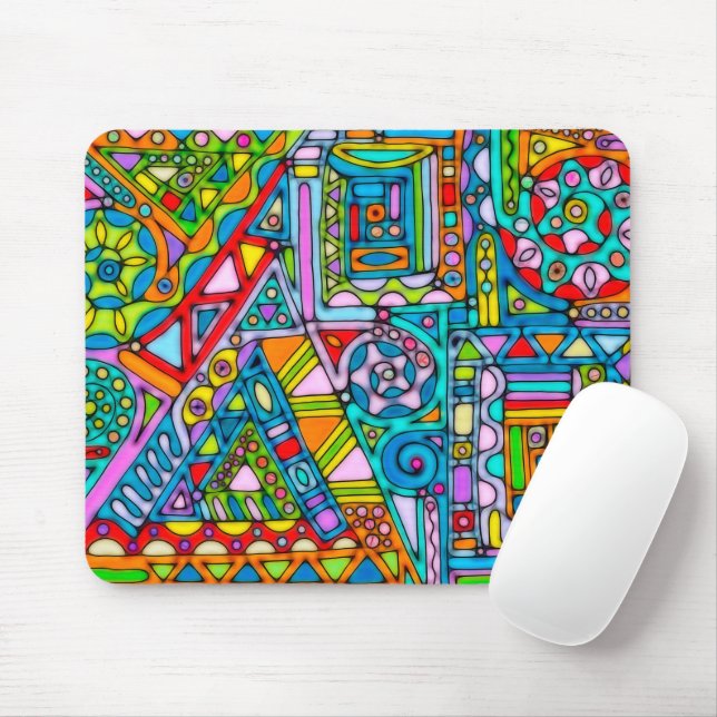 Handgemachte und digital gestrichene Muster Art 53 Mousepad (Mit Mouse)