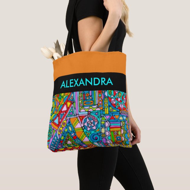 Handgemachte und digital gestrichene Muster Art 53 Tasche (Von Nahem)