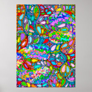Handgemachte und digital gestrichene Muster Art 54 Poster