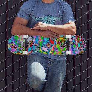 Handgemachte und digital gestrichene Muster Art 54 Skateboard