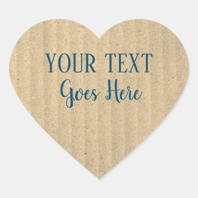 Handgemachte Ware Rustikales einfaches Handwerkspa Herz-Aufkleber (Vorderseite)