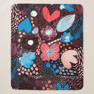 Handgemälde Abstrakte Wasserfarbenkizze Doodle Fl Sherpadecke