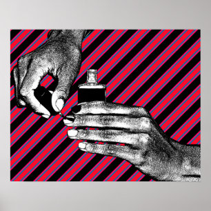 Handgemälde Fingernägel Maniküre Schönheit machen Poster