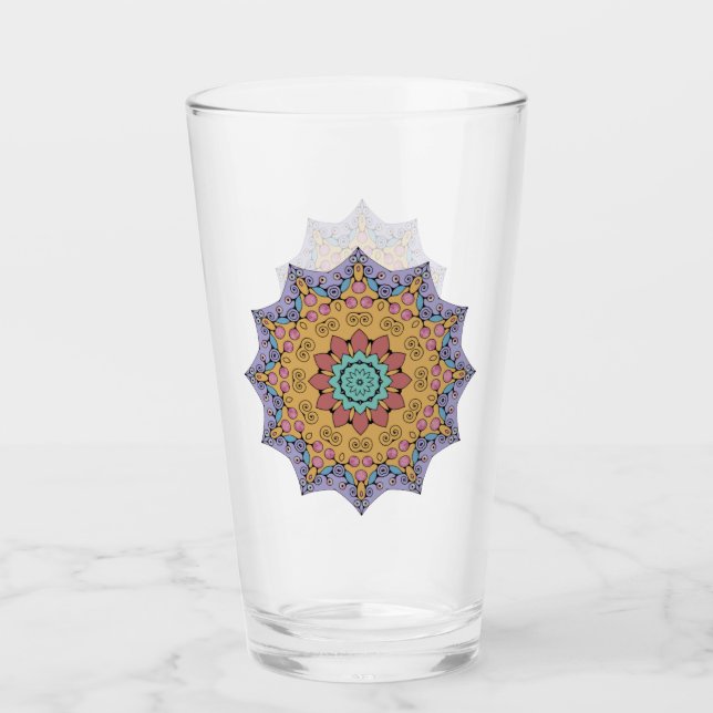 Handgemälde Mandala Uhr Gesicht 1 Glas (Vorderseite)