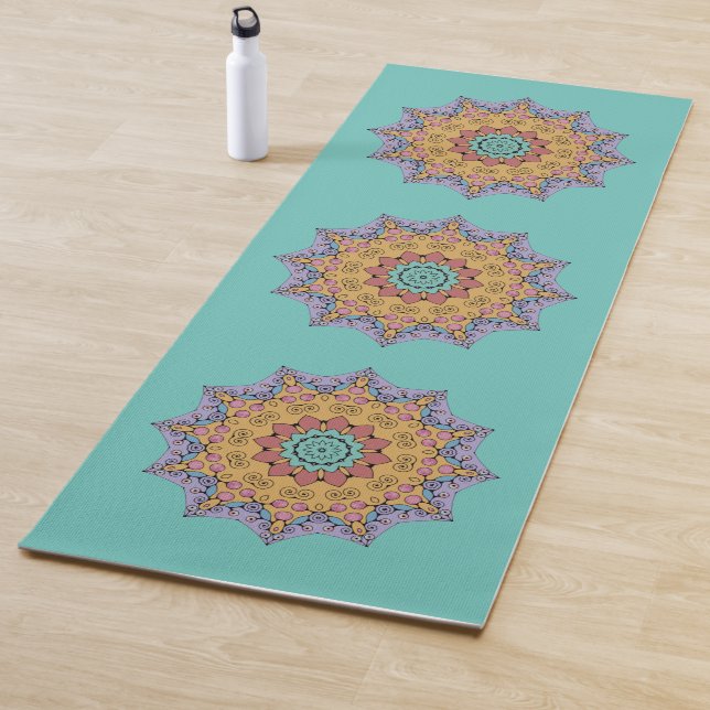 Handgemälde Mandala Uhr Gesicht 1 Yogamatte (Beispiel)