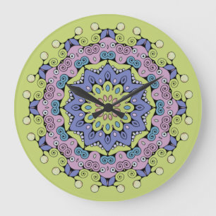 Handgemälde Mandala Uhr Gesicht 2