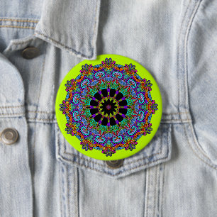 Handgemälde Mandala Uhr Gesicht 24 Button