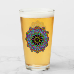 Handgemälde Mandala Uhr Gesicht 24 Glas