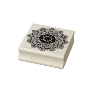 Handgemälde Mandala Uhr Gesicht 24 Gummistempel