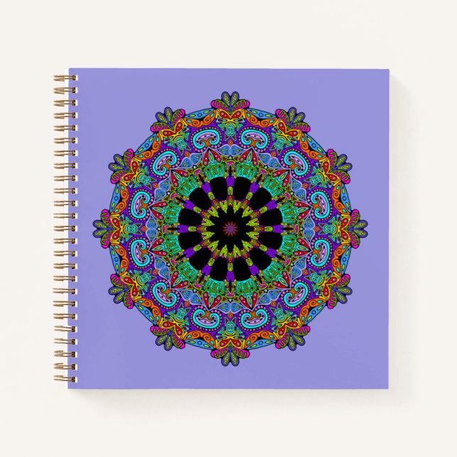 Handgemälde Mandala Uhr Gesicht 24 Notizbuch (Vorderseite)