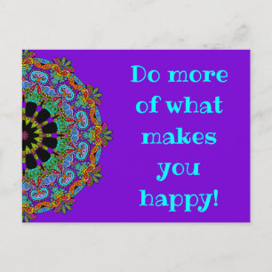 Handgemälde Mandala Uhr Gesicht 24 Postkarte