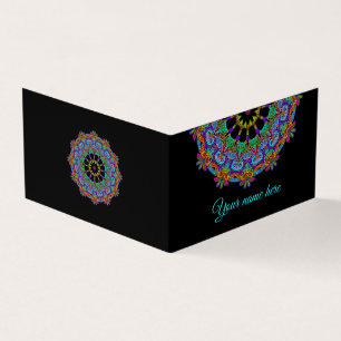 Handgemälde Mandala Uhr Gesicht 24 Visitenkarten