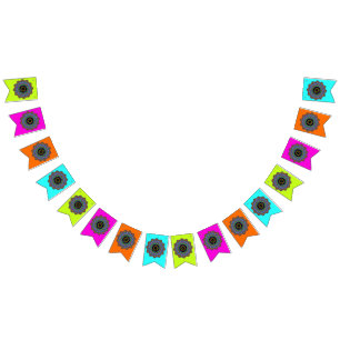 Handgemälde Mandala Uhr Gesicht 24 Wimpelkette