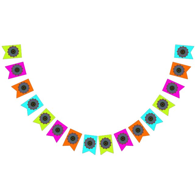 Handgemälde Mandala Uhr Gesicht 24 Wimpelkette (Alle)