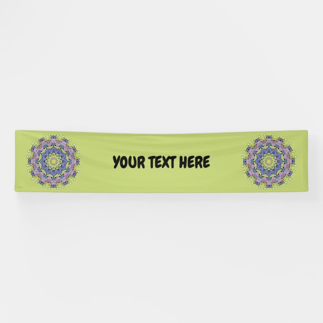 Handgemälde Mandala Uhr Gesicht 2 Banner (Horizontal)