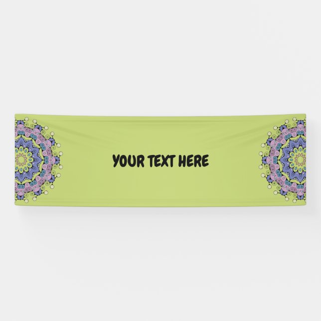 Handgemälde Mandala Uhr Gesicht 2 Banner (Horizontal)