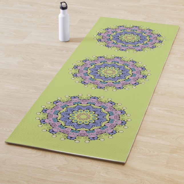 Handgemälde Mandala Uhr Gesicht 2 Yogamatte (Beispiel)