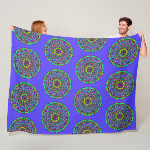 Handgemälde Mandala Uhrengesicht 4 Fleecedecke