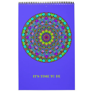 Handgemälde Mandala Uhrengesicht 4 Kalender