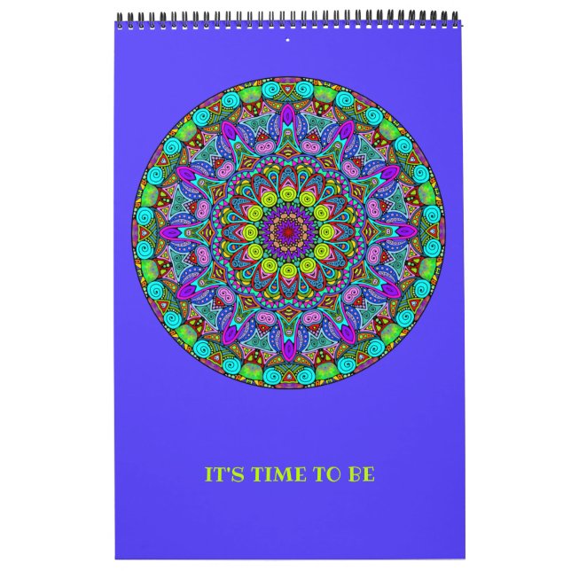 Handgemälde Mandala Uhrengesicht 4 Kalender (Titelbild)