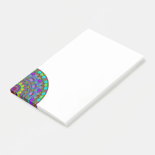 Handgemälde Mandala Uhrengesicht 4 Post-it Klebezettel