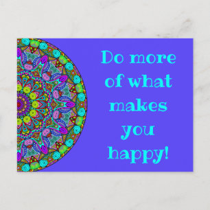 Handgemälde Mandala Uhrengesicht 4 Postkarte