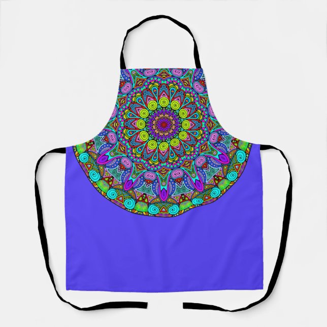 Handgemälde Mandala Uhrengesicht 4 Schürze (Vorderseite)
