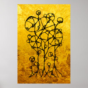 Handgemalt - Abstrakte Baumgruppe 1 Poster