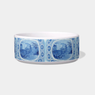Handgemalt Blaue Willow Toile Hundeschüssel Napf
