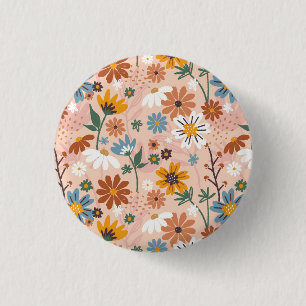 Handgemalt Blumenmuster-23136 Button