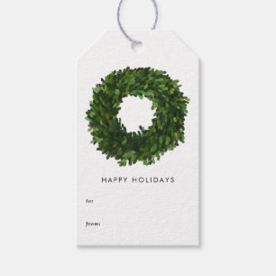 Handgemalt Boxwood Wreath Custom Holiday Geschenkanhänger