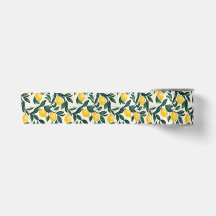 Handgemalt Bright Yellow Lemon Gemustert