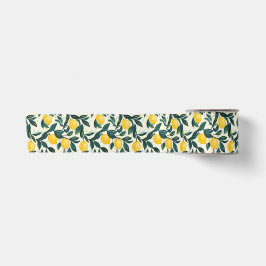 Handgemalt Bright Yellow Lemon Gemustert Satinband