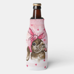 Handgemalt Bunny Glitzer Niedlich Flaschenkühler