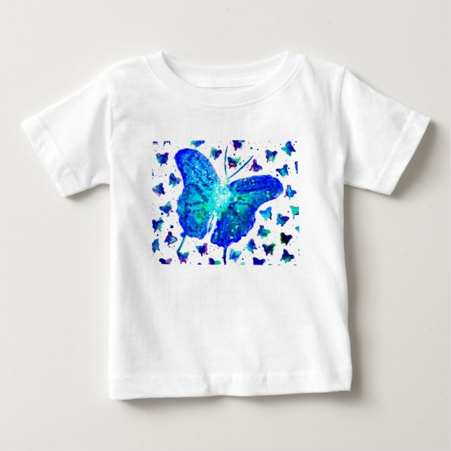 Handgemalt Butterfly Baby Romper T-shirt (Vorderseite)