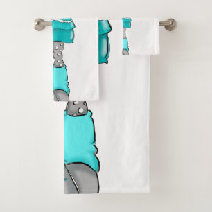 Handgemalt Cartoon Girl Badhandtuch Set
