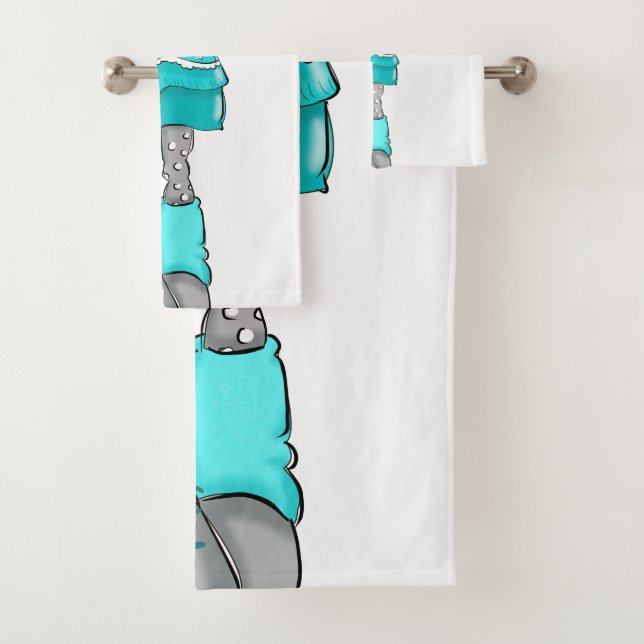 Handgemalt Cartoon Girl Badhandtuch Set (Insitu)