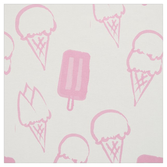 Handgemalt Eiscreme Muster rosa Stoff (Muster)
