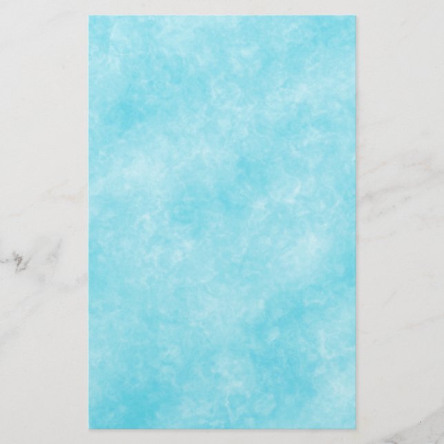 Handgemalt Eleganter Blauer Marmor Briefpapier (Vorderseite)