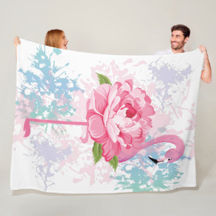 Handgemalt Flamingo Fleecedecke