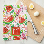 Handgemalt Fruchtmuster Monogramm Geschirrtuch<br><div class="desc">Ihr Monogramm auf diesem Küchentuch mit handgemalten Wassermelonen, Blume und Blätter. Sie können dieses Design auch auf andere Produkte setzen!</div>