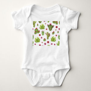 Handgemalt grünes Kaktusmuster Baby Strampler
