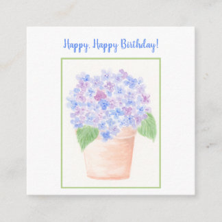 Handgemalt Loose Wassercolor Hydrangea Floral Begleitkarte