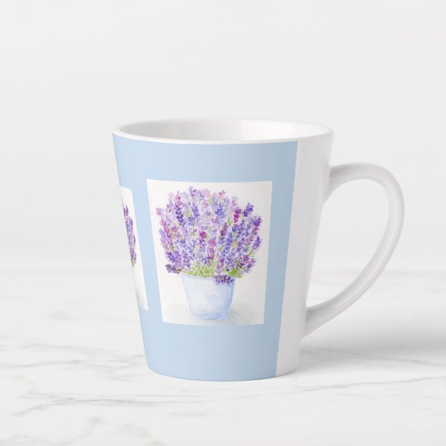 Handgemalt Loose Wasserfarbe Lavendel Milchtasse (Rechts)