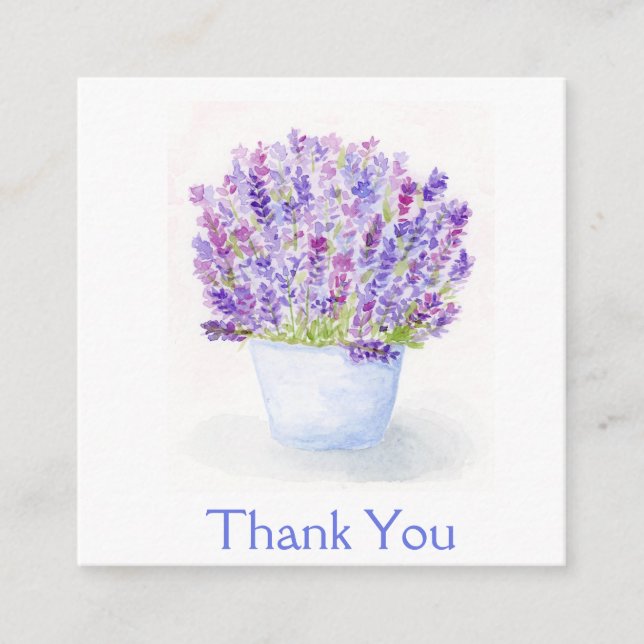 Handgemalt Loose Wasserfarbe Lavender DANK Begleitkarte (Vorderseite)