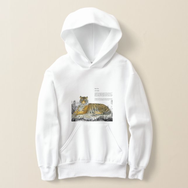 Handgemalt Majestic Royal Bengalisch Tiger Hoodie (Ablage )