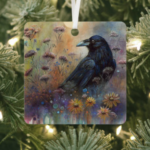 Handgemalt mit Wildblumen Ornament Aus Metall