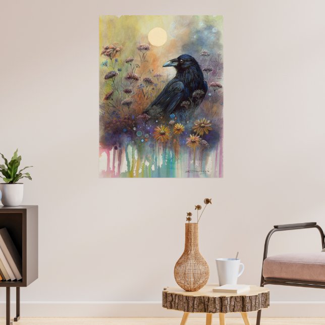 Handgemalt mit Wildblumen Poster (Wohnzimmer 3)